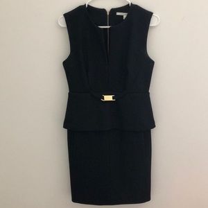 DVF Midnight Blue Sleeveless Peplum Waist Dress